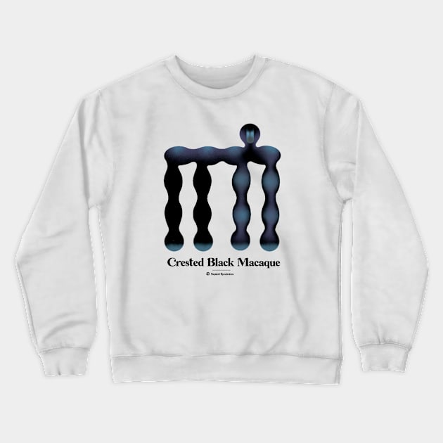 Bold monkey print "Crested black macaque" Crewneck Sweatshirt by RockPaperScissors